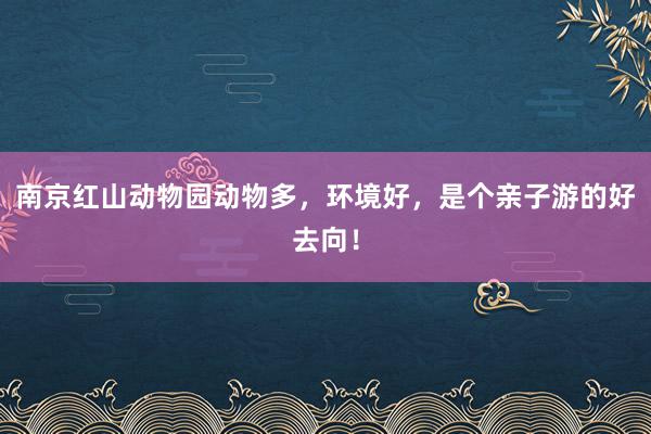 南京红山动物园动物多，环境好，是个亲子游的好去向！